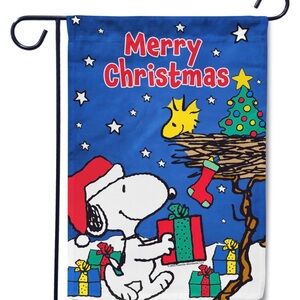 Peanuts ~ Merry Christmas Snoopy & Woodstock Garden Flag